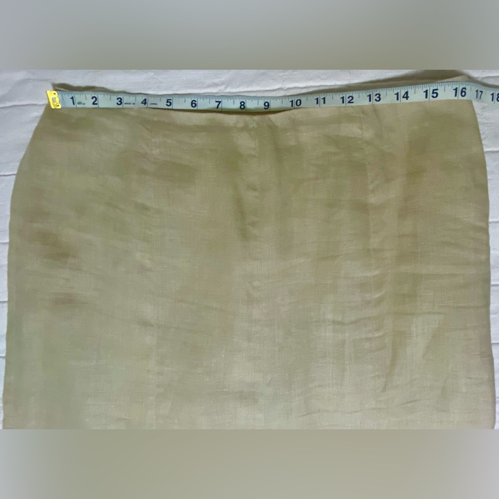 Talbots Beige Midi Linen Skirt Women Size 12 - Picture 10 of 12